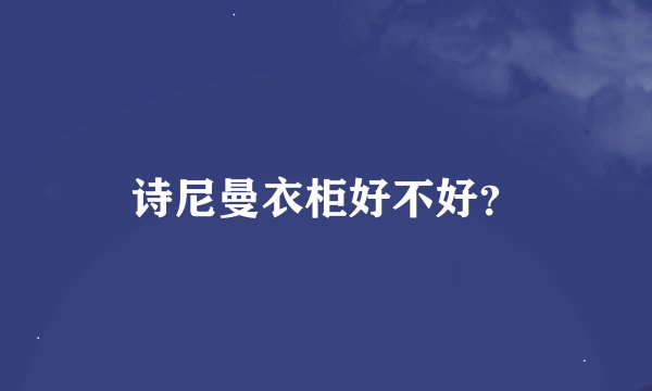 诗尼曼衣柜好不好？