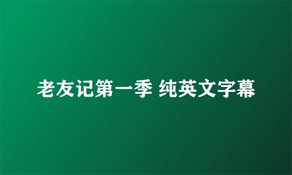 老友记第一季 纯英文字幕