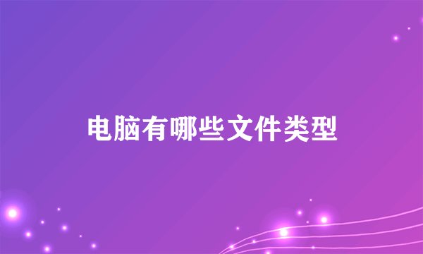 电脑有哪些文件类型