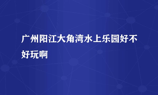 广州阳江大角湾水上乐园好不好玩啊