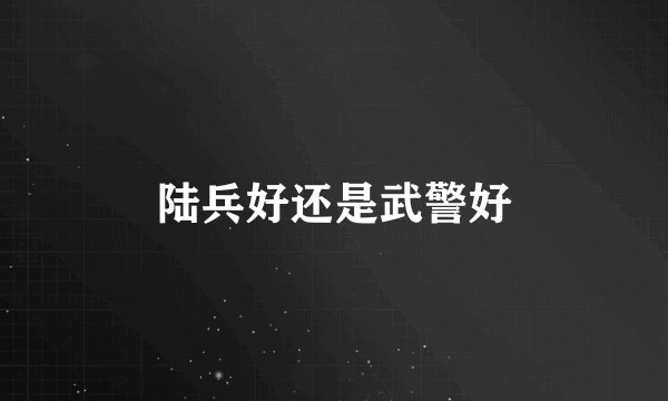 陆兵好还是武警好