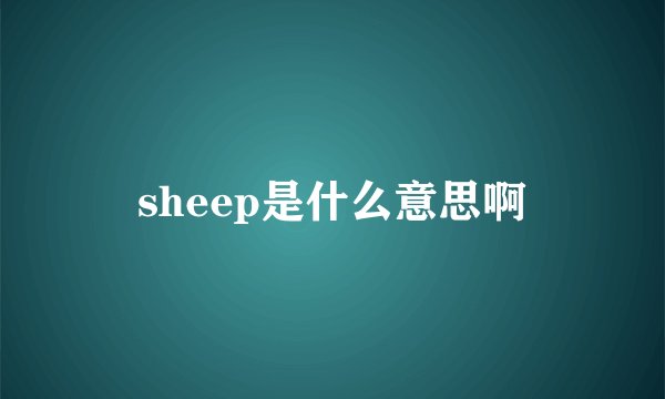 sheep是什么意思啊