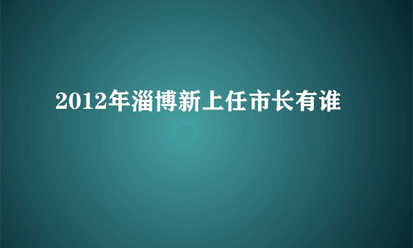 2012年淄博新上任市长有谁