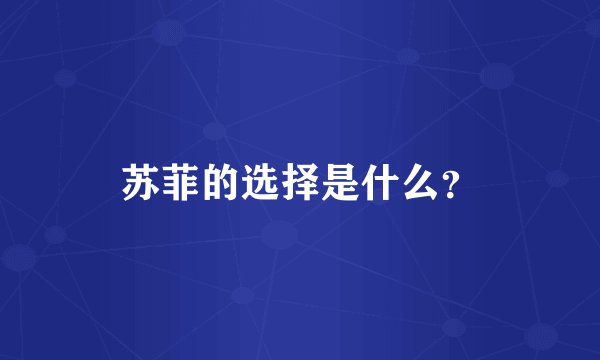 苏菲的选择是什么？