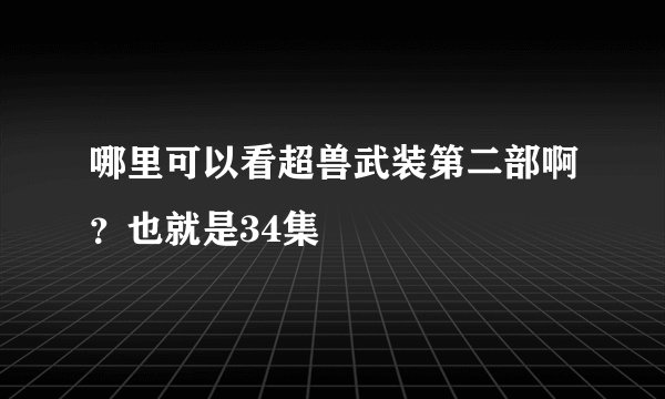 哪里可以看超兽武装第二部啊？也就是34集