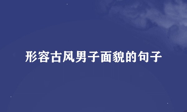 形容古风男子面貌的句子