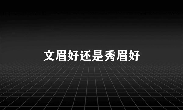 文眉好还是秀眉好