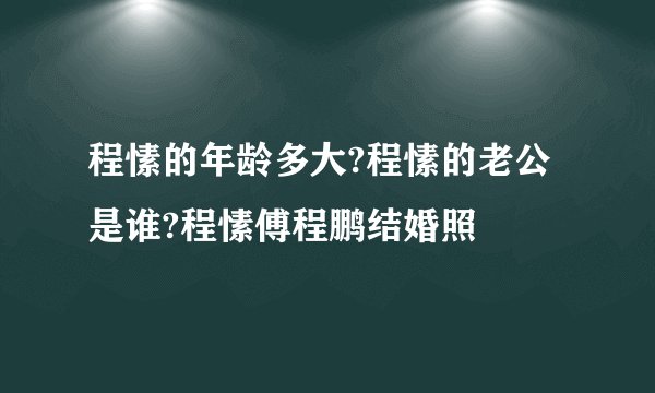 程愫的年龄多大?程愫的老公是谁?程愫傅程鹏结婚照