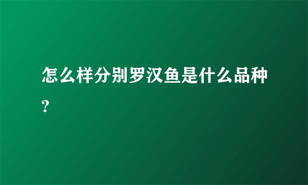 怎么样分别罗汉鱼是什么品种?