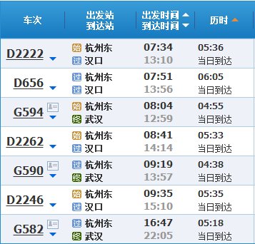 杭州到武汉高铁