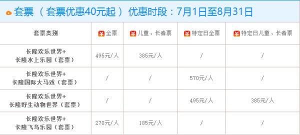 广州长隆欢乐世界门票要多少钱