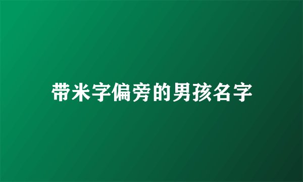 带米字偏旁的男孩名字