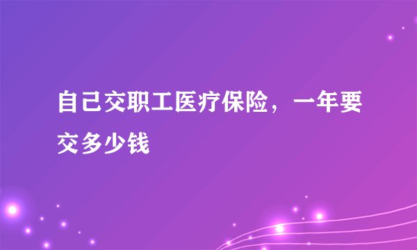 自己交职工医疗保险，一年要交多少钱