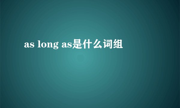 as long as是什么词组