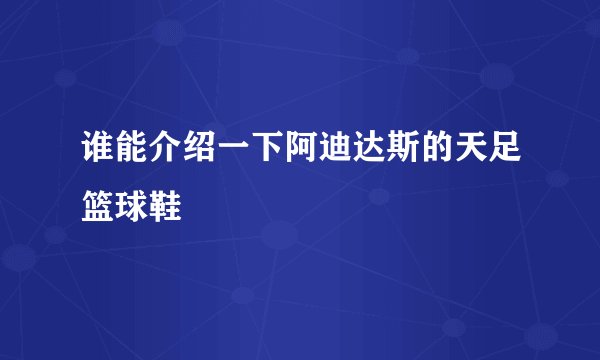 谁能介绍一下阿迪达斯的天足篮球鞋