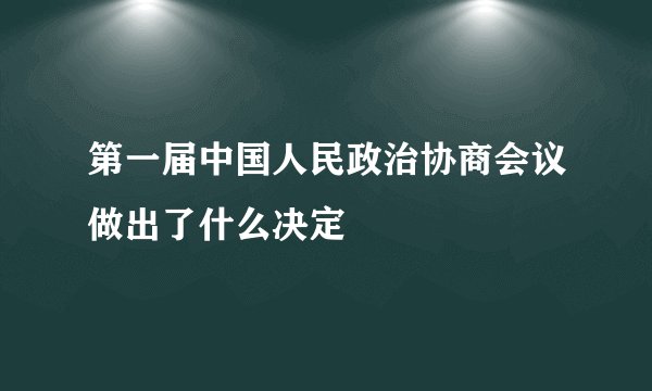 第一届中国人民政治协商会议做出了什么决定