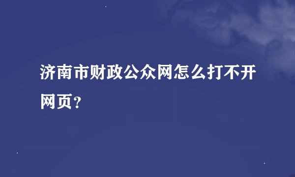 济南市财政公众网怎么打不开网页？