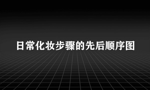 日常化妆步骤的先后顺序图