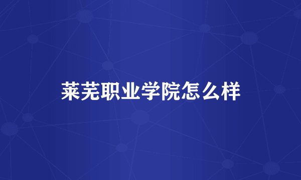 莱芜职业学院怎么样