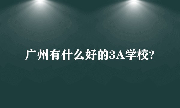 广州有什么好的3A学校?