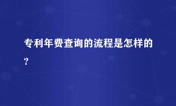 专利年费查询的流程是怎样的？