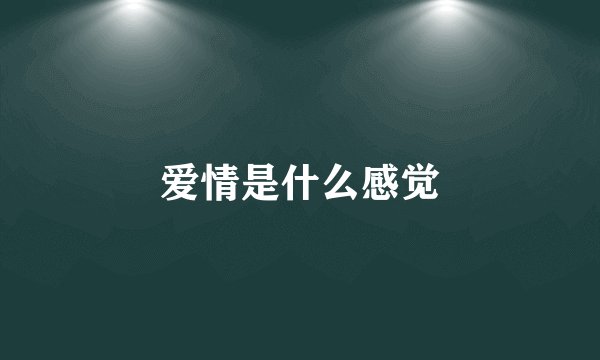 爱情是什么感觉