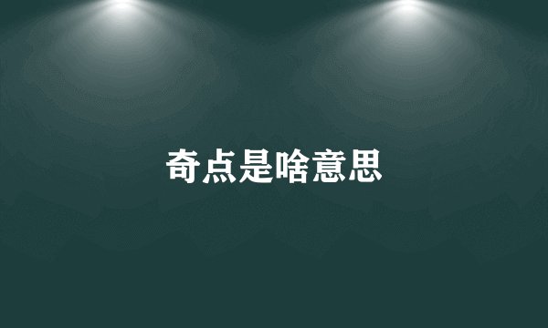 奇点是啥意思