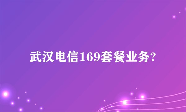 武汉电信169套餐业务?