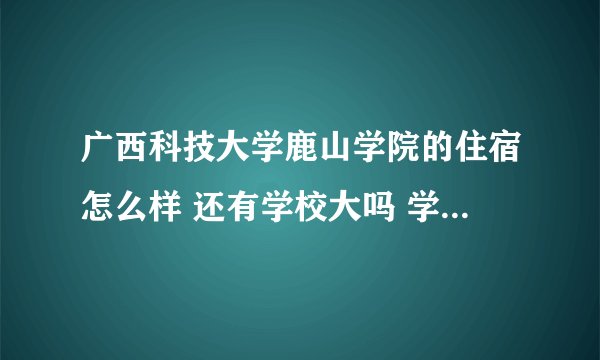 广西科技大学鹿山学院的住宿怎么样 还有学校大吗 学校的设施怎么样
