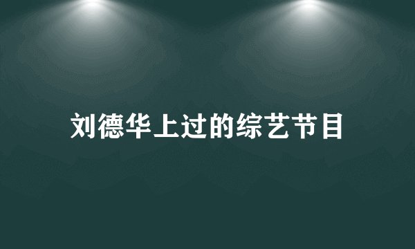刘德华上过的综艺节目