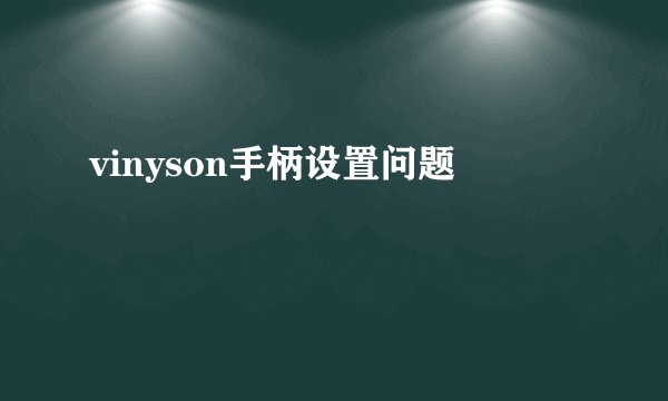 vinyson手柄设置问题