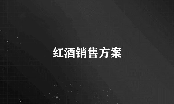 红酒销售方案