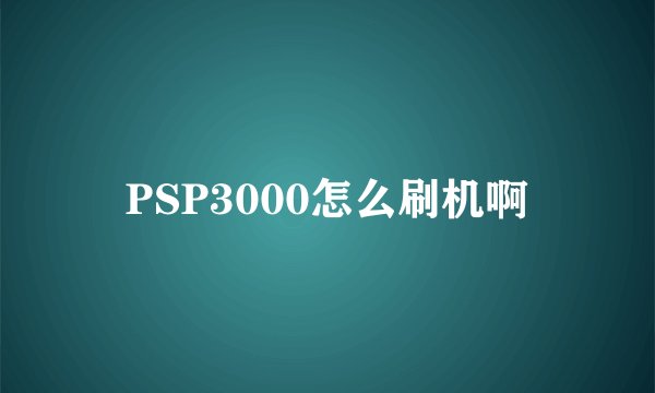 PSP3000怎么刷机啊