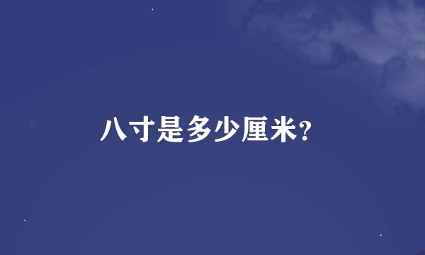 八寸是多少厘米？