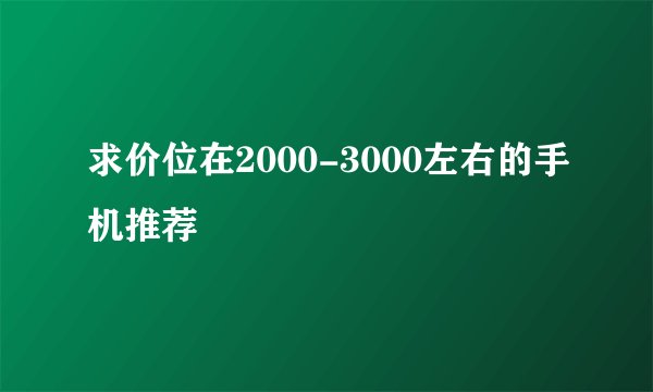 求价位在2000-3000左右的手机推荐