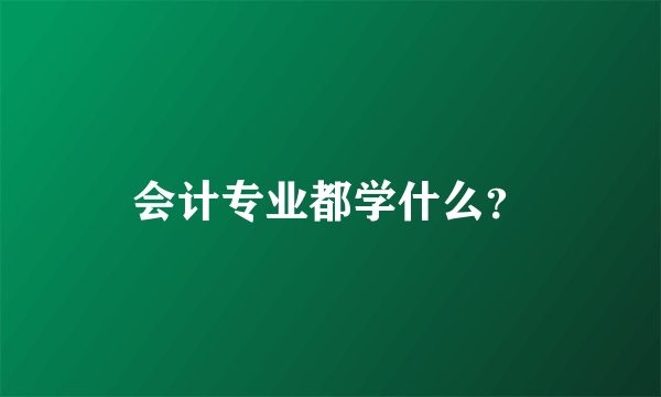 会计专业都学什么？