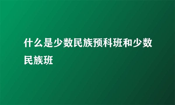 什么是少数民族预科班和少数民族班