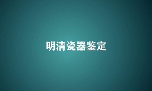 明清瓷器鉴定