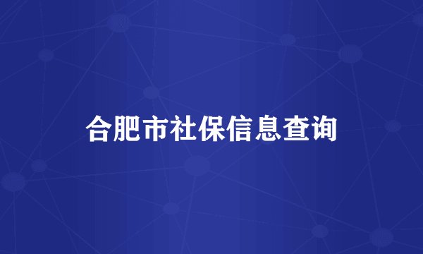 合肥市社保信息查询