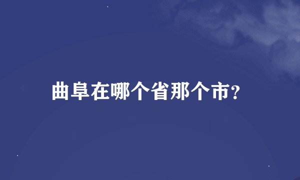 曲阜在哪个省那个市？