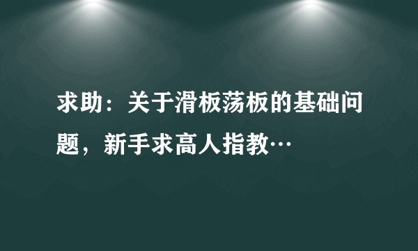 求助：关于滑板荡板的基础问题，新手求高人指教…