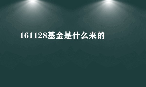 161128基金是什么来的