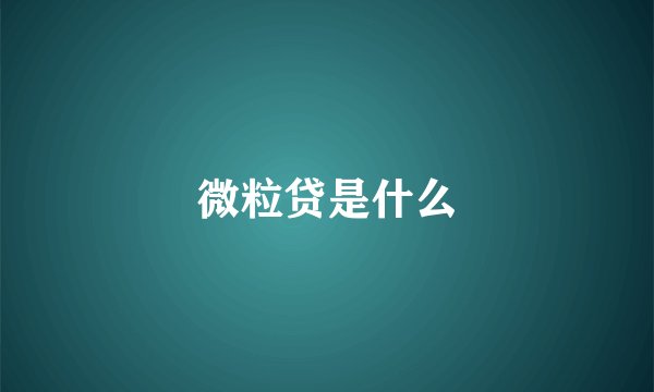 微粒贷是什么