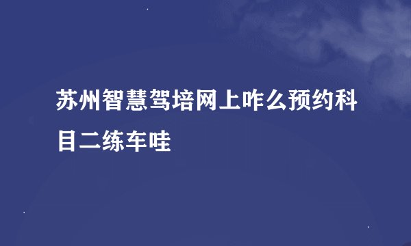 苏州智慧驾培网上咋么预约科目二练车哇