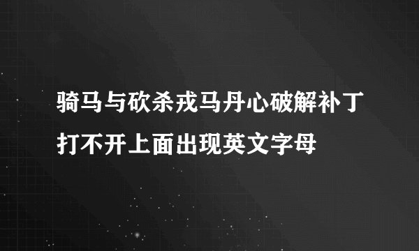 骑马与砍杀戎马丹心破解补丁打不开上面出现英文字母