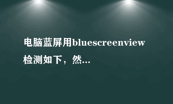 电脑蓝屏用bluescreenview检测如下，然后怎么办