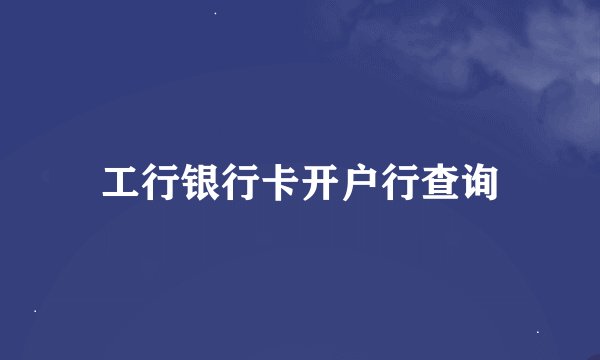工行银行卡开户行查询