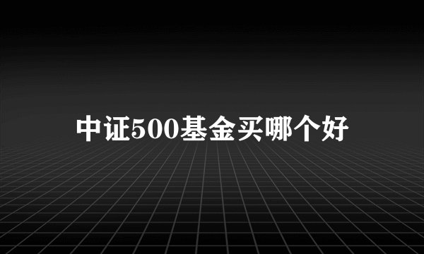 中证500基金买哪个好