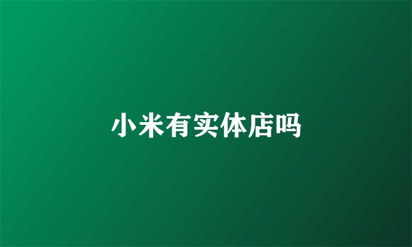 小米有实体店吗