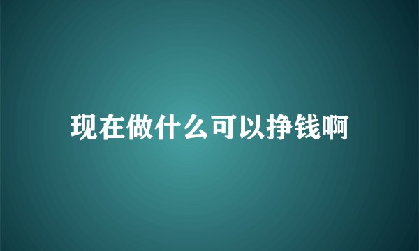 现在做什么可以挣钱啊